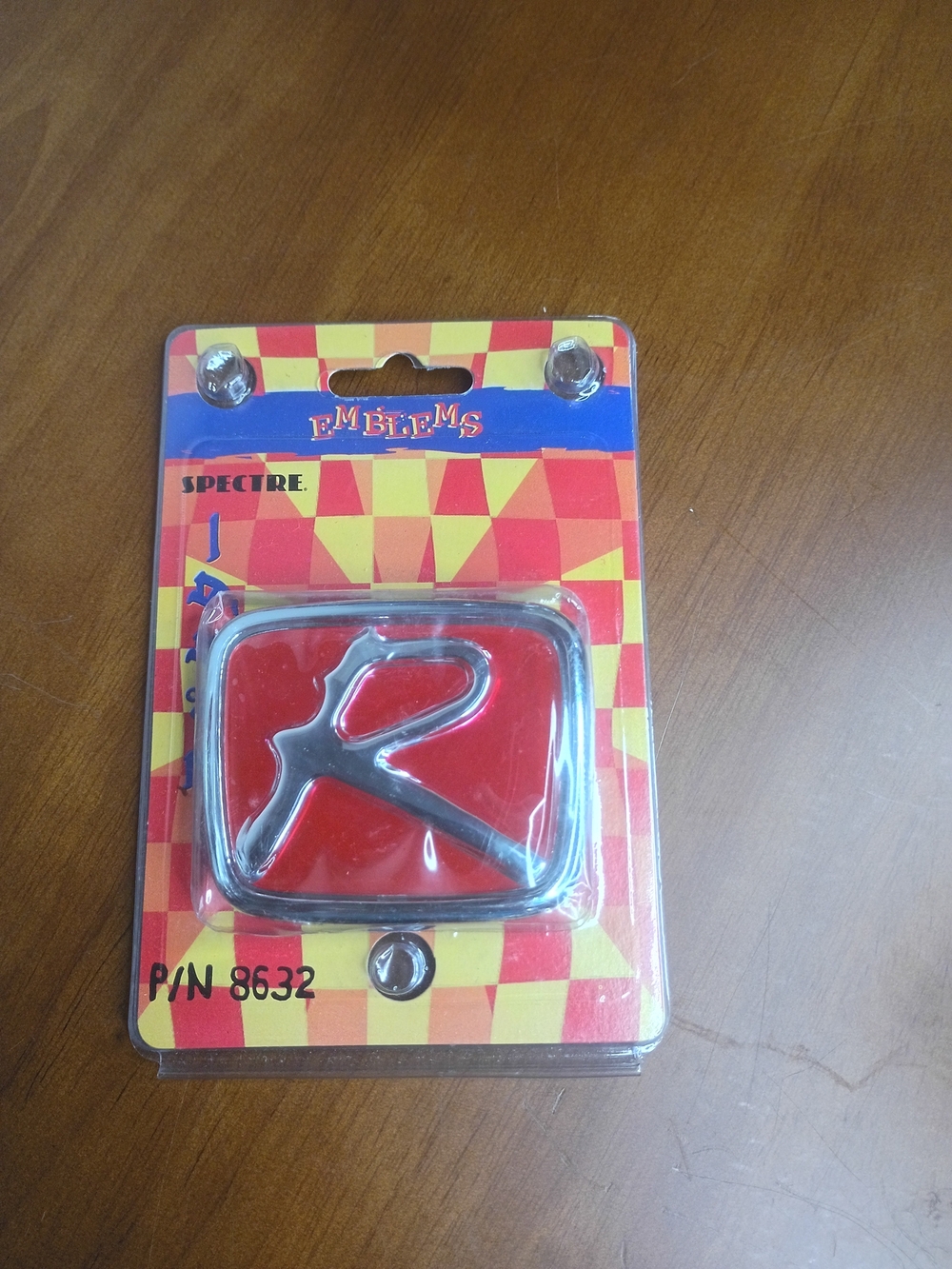 Red Emblems Automotive Badge - Chrome Accent